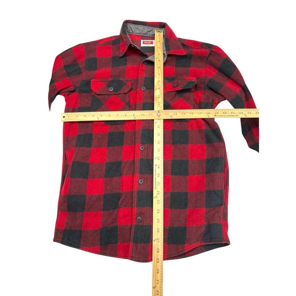 Wrangler Shirt Jacket Mens Small Buffalo Plaid Lined Shacket Outdoor Workwear - Picture 8 of 9